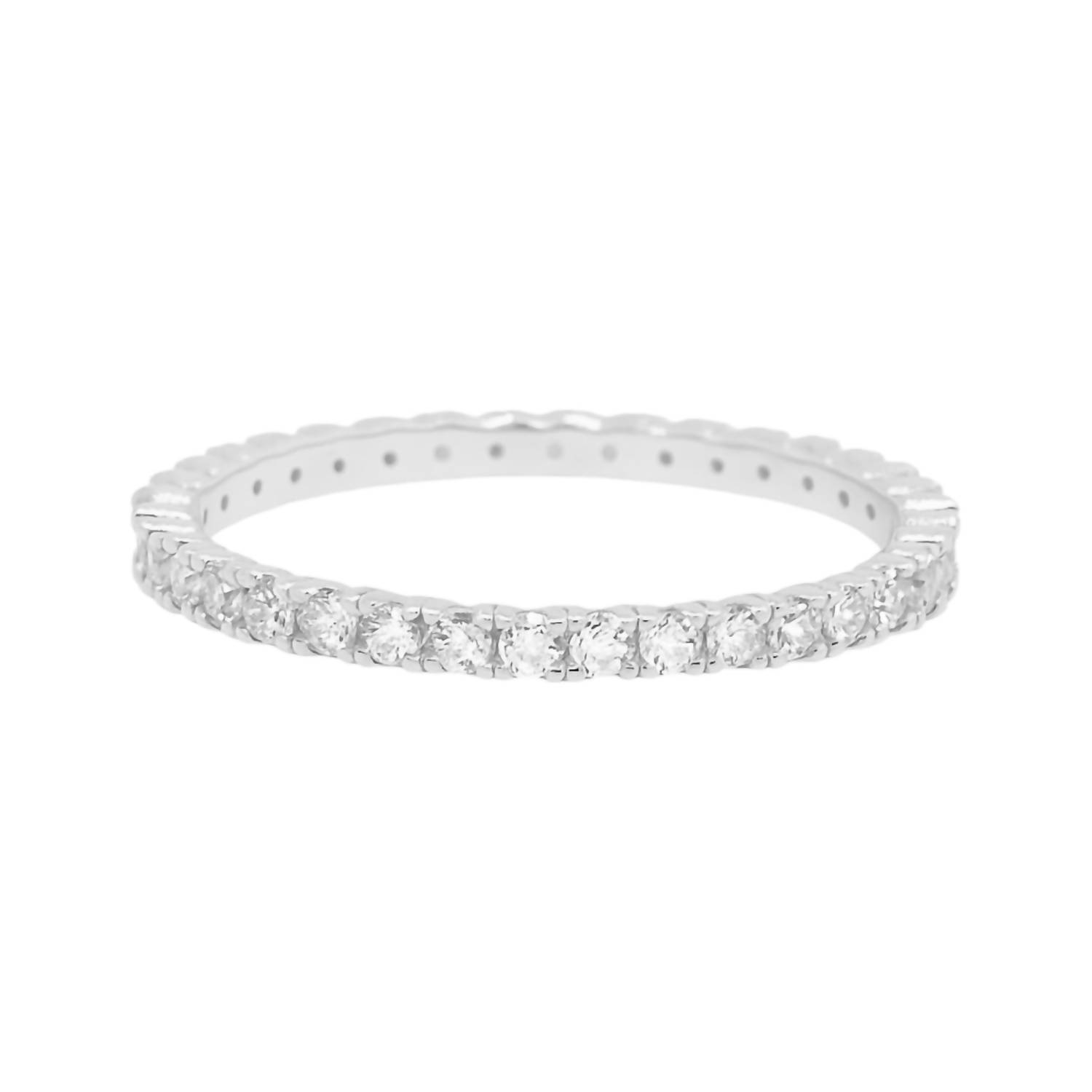 New Allyanna Gifts Women's Moissanite Pave Band Ring In Sterling Silver